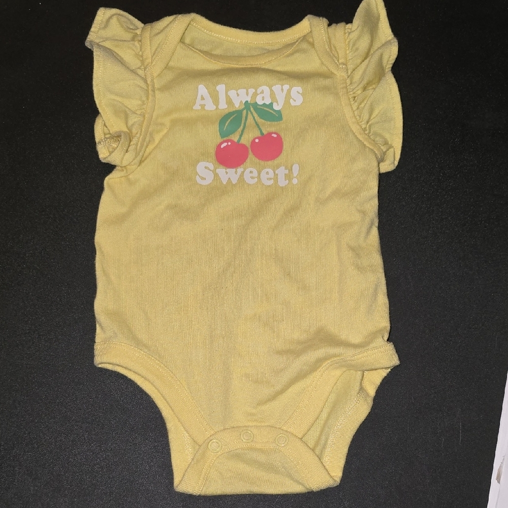 Garanimals Yellow and Red Bodysuit with Cherry Design
